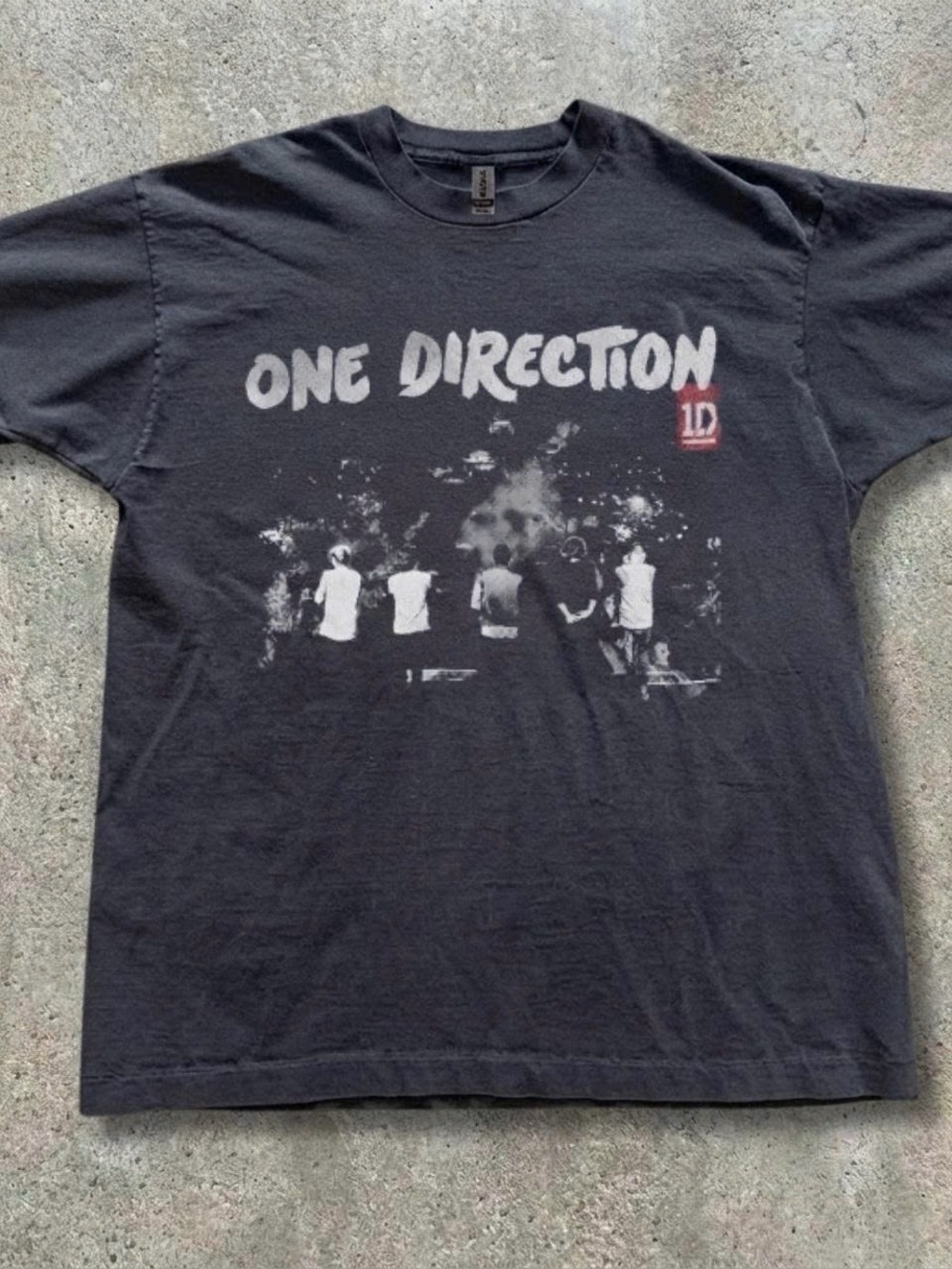 1D Black One Direction Graphic Tee with White Print